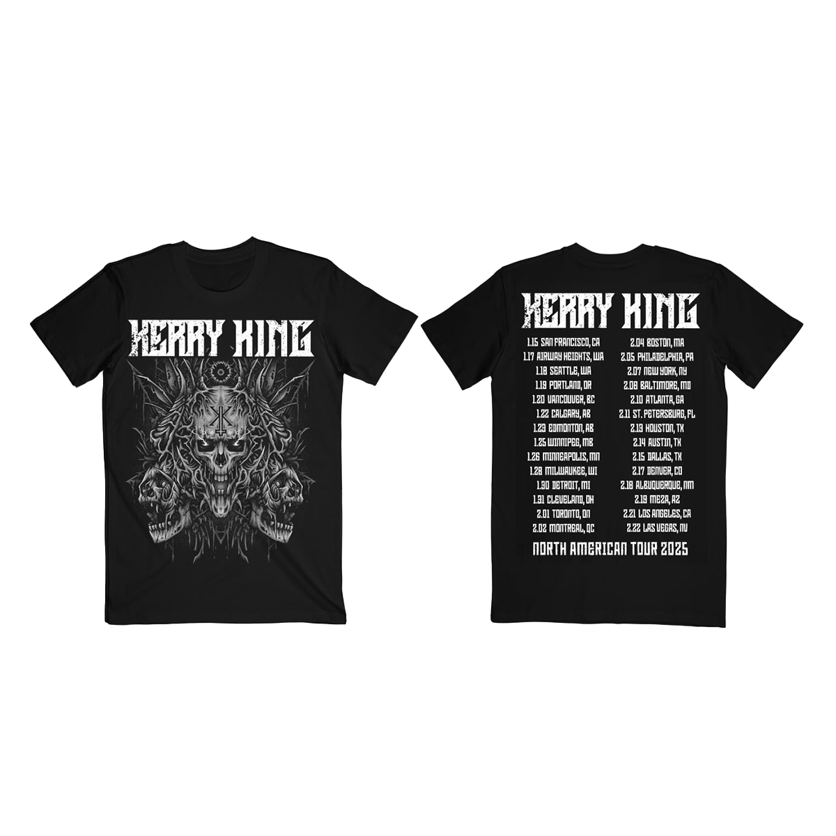 The Multi Skill W/NA Early 25 ITIN features tour graphics printed on the front and tour events printed on the back to commemorate the North American Tour.
