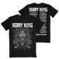 Black crew neck t-shirt with a graphic print of a skull and tour dates, and text that includes the name 'Kerry King' and 'North American Tour 2025'.