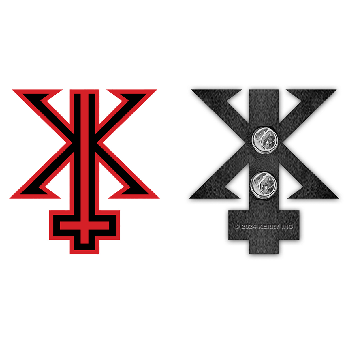 The Kerry King 2" Pin is the perfect addition to any apparel item or bag. Featuring the classic red and black design, it's a great way to showcase your love for the iconic guitarist.