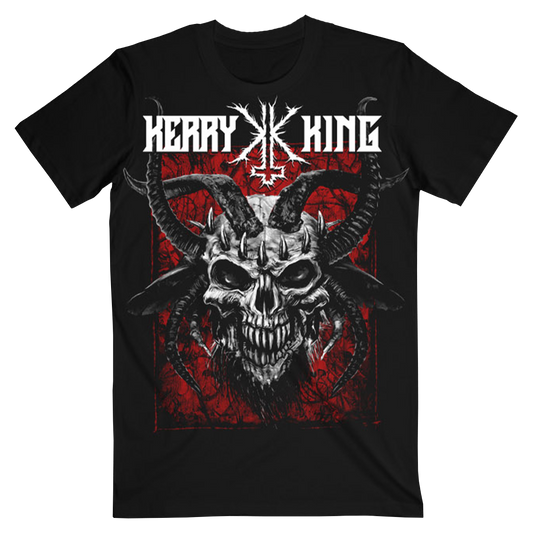 Black t-shirt with Kerry King graphics including a skull design on the front.